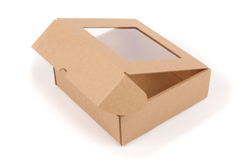 Cardboard box isolated on the white background