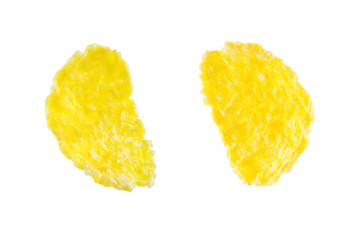 Corn flakes on a white isolated background