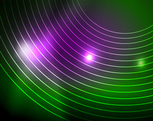 Neon circles abstract background