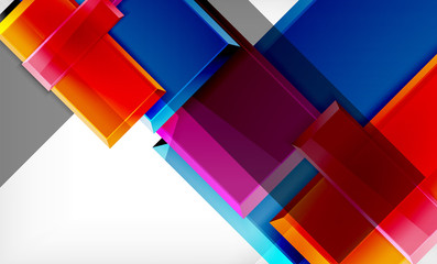 Bright colorful square shape blocks geometrical background