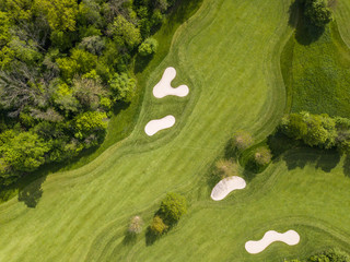 Aerial view of golf course