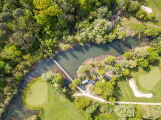 Aerial view of golf course