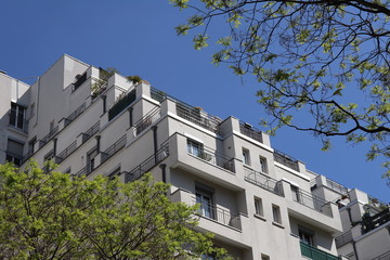 Quartier des Gratte Ciel à Villeurbanne construit entre 1927 et 1934 - Immeubles typiques - Rhône - France