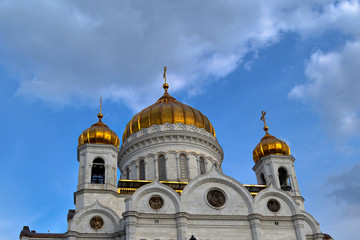 Fototapeta na wymiar MOSCOW, RUSSIA - 31 MAY 2013:view of the dome of the Cathedral of Christ the Saviour , Russia, Moscow-Image
