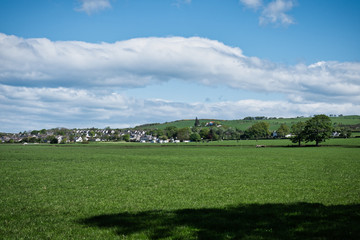 Ayrshire Fields looking over To the Town of Loans and the High Grove in Scotland.
