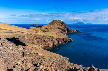 Fototapeta na wymiar View of the cliffs at Ponta de Sao Lourenco, Madeira islands