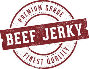 Vintage Beef Jerky Product Label - obrazy, fototapety, plakaty