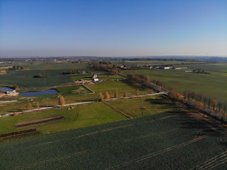Obraz premium Beautiful aerial view of lithuanian landscape at autumn