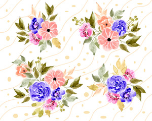 watercolor floral arrangement with line background