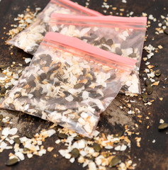 Simple Snack Mix of Roasted pumpkinSeeds and Coconut Flakes