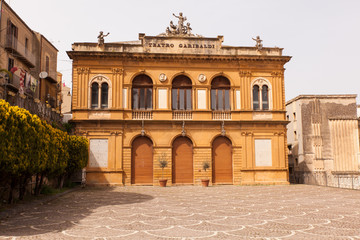 Fototapeta premium View of Garibaldi theater in Piazza Amerina