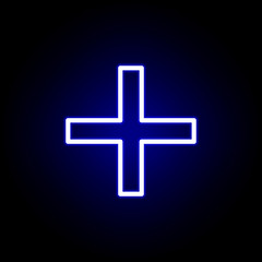 plus sign icon in neon style. Can be used for web, logo, mobile app, UI, UX