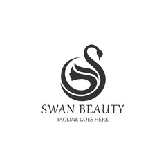 swan beauty logo design template. Vector illustration