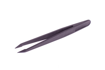 Carbon fiber tweezers isolated on the white background