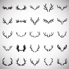 Animal Horns icons set on white background for graphic and web design. Simple vector sign. Internet concept symbol for website button or mobile app.