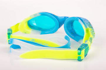 Swimming goggles isolated on the bright background
