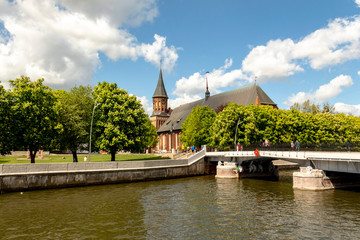 Fototapeta na wymiar Gothic buildings along the river