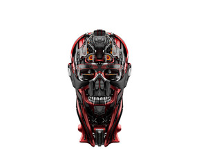 Fototapeta premium Cyber skull in front 3d rendering