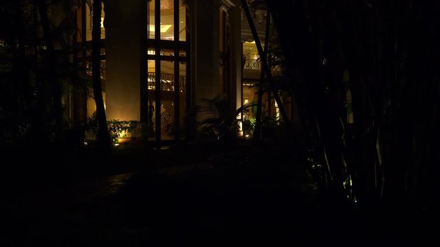 night time bangalore city famous luxury hotel hall panorama 4k india