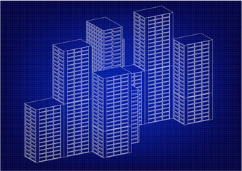 White futuristic skyscrapers