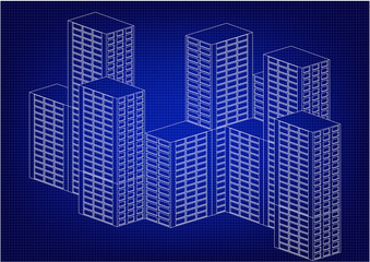 Naklejka premium White futuristic skyscrapers