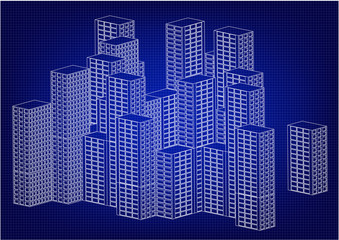 Fototapeta premium White futuristic skyscrapers