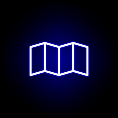 map, navigation icon in neon style. Can be used for web, logo, mobile app, UI, UX