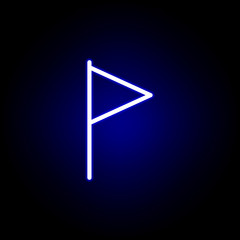 flag, bookmark icon in neon style. Can be used for web, logo, mobile app, UI, UX