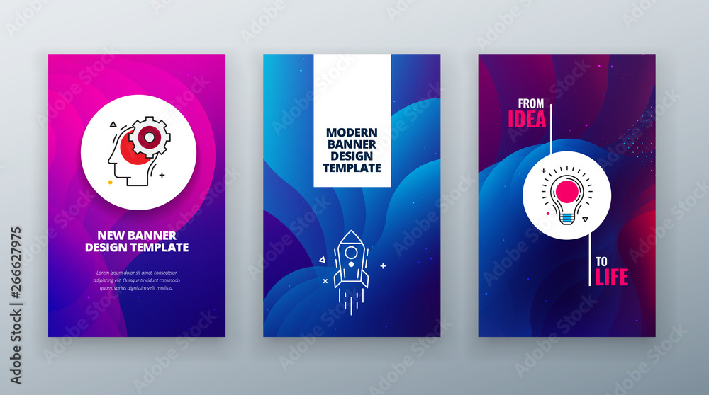 Canvas Prints vertical banner design for social networks. colorful halftone gradients.background modern template d