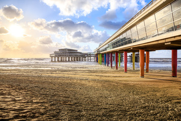 The Pier at sunset in The Hague, The Netherlands