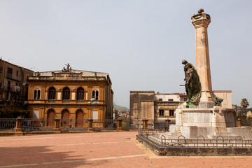 Fototapeta na wymiar View of Garibaldi theater in Piazza Amerina
