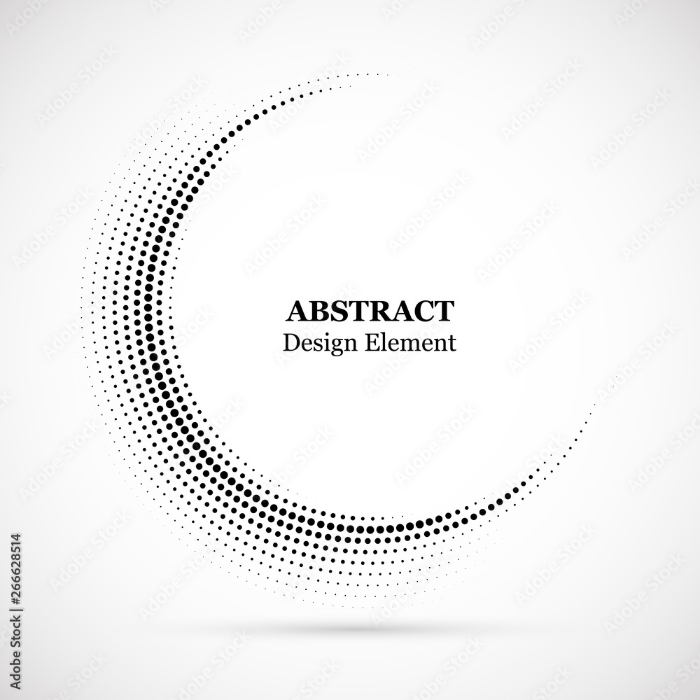 Wall mural halftone dotted background circularly distributed. halftone effect vector pattern. circle dots isola