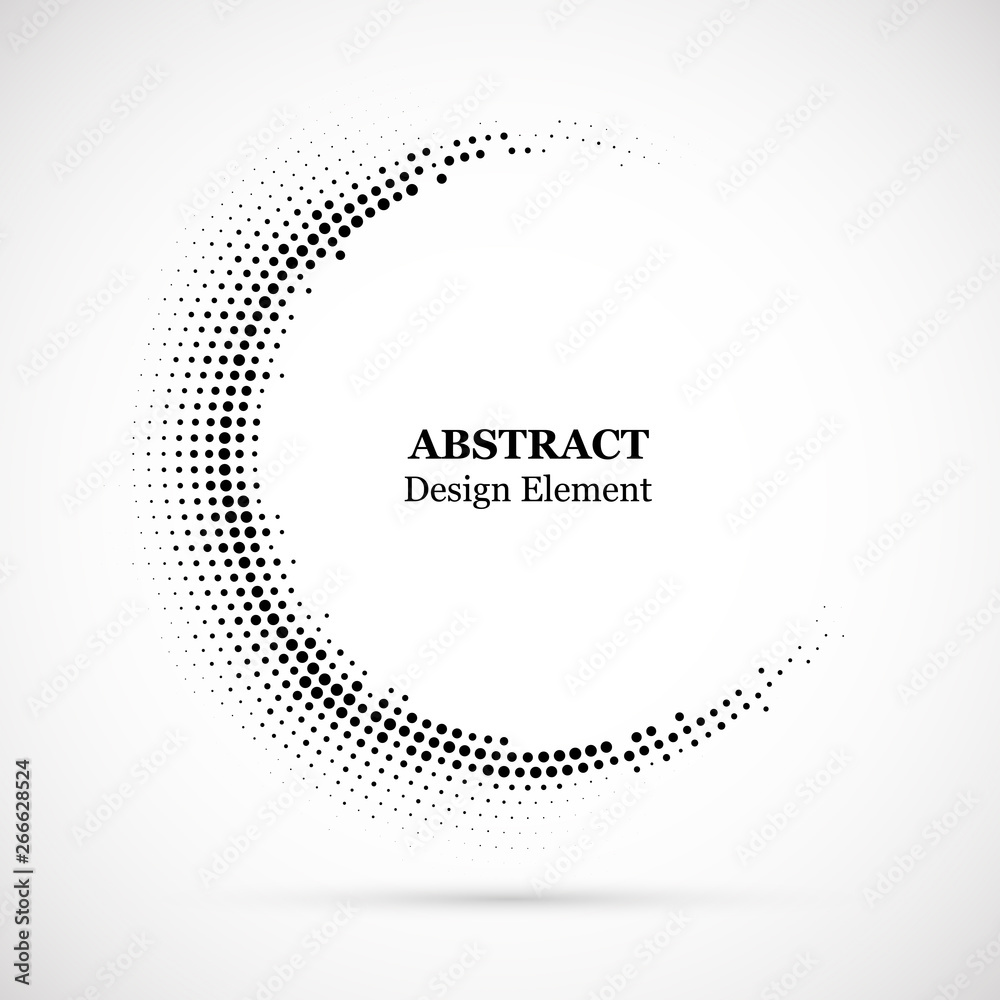 Wall mural halftone dotted background circularly distributed. halftone effect vector pattern. circle dots isola