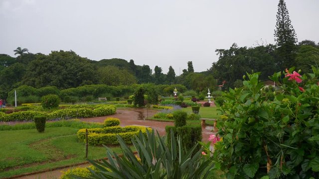 day time famous bangalore city palace garden panorama 4k india