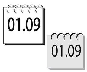 Flat calendar Icon. Calendar on the wall.