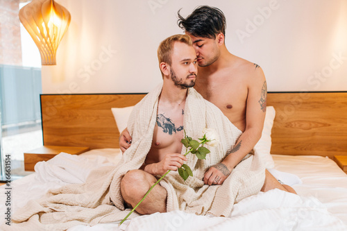 Gay sex in bed