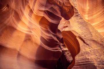 Amazing sandstone structures in the Upper Antelope Canyon - travel photography