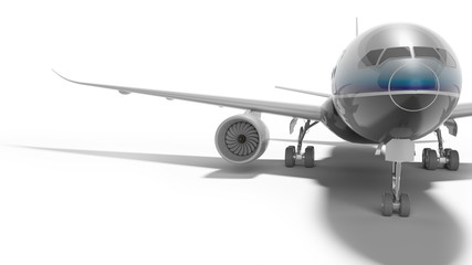 Fototapeta na wymiar Aviation passenger plane isolated 3d render on white background with shadow