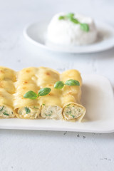 Cannelloni stuffed with ricotta