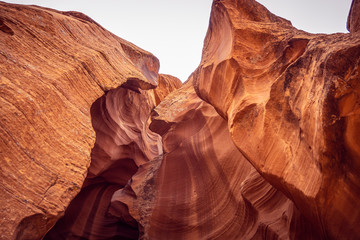 Amazing sandstone structures in the Upper Antelope Canyon - travel photography