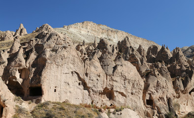 Fototapeta premium Rock Formations in Zelve Valley, Cappadocia, Nevsehir, Turkey