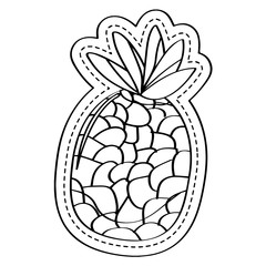 Pineapple icon dotted sticker. Vector illustration design