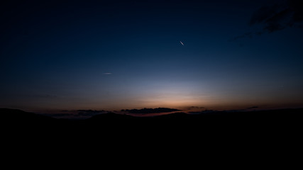 sunset in the mountains