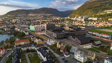 Obraz premium Bergen old town aerial view. Bergen, Norway.
