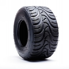 Sports summer tire for children karting on white background