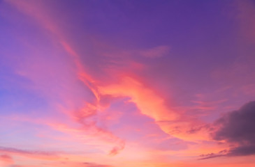 Magical Pink Purple Pastel Color of Morning Cloud Sky During Sunrise 