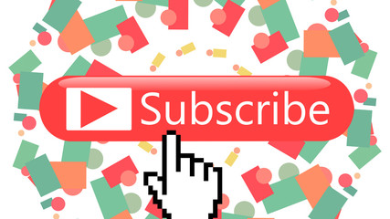 Subscribe notification and subscribed button mouse arrow cursor click to allow channel subscribers