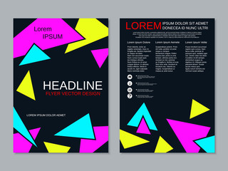 Modern professional two-sided flyer vector design template