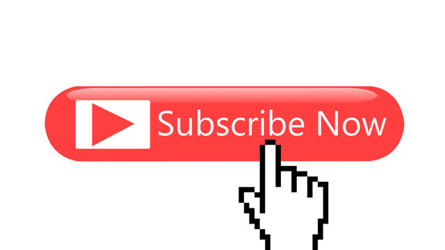 Mouse arrow click on red subscribe button to show how to become subscribed