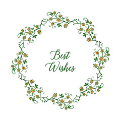 Vector illustration crowd of wreath frame for letter best wishes